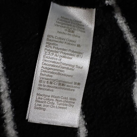 J.Crew Striped Fleece Funnel Neck Button Top Fleece Tunic Black White XL - Picture 5 of 6